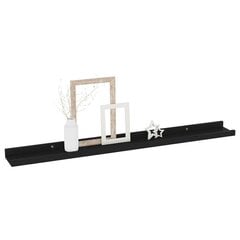 Seinähyllyt 4 kpl musta 80x9x3 cm hinta ja tiedot | Hyllyt | hobbyhall.fi