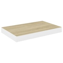 Kelluva seinähylly tammi ja valkoinen 40x23x3,8 cm MDF hinta ja tiedot | Hyllyt | hobbyhall.fi