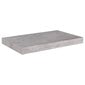 Kelluvat seinähyllyt 4 kpl betoninharmaa 50x23x3,8 cm MDF hinta ja tiedot | Hyllyt | hobbyhall.fi