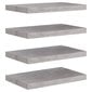 Kelluvat seinähyllyt 4 kpl betoninharmaa 50x23x3,8 cm MDF hinta ja tiedot | Hyllyt | hobbyhall.fi