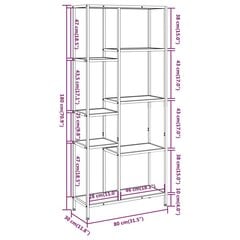 Kirjahylly 80x30x180 cm teräs ja tekninen puu hinta ja tiedot | Hyllyt | hobbyhall.fi