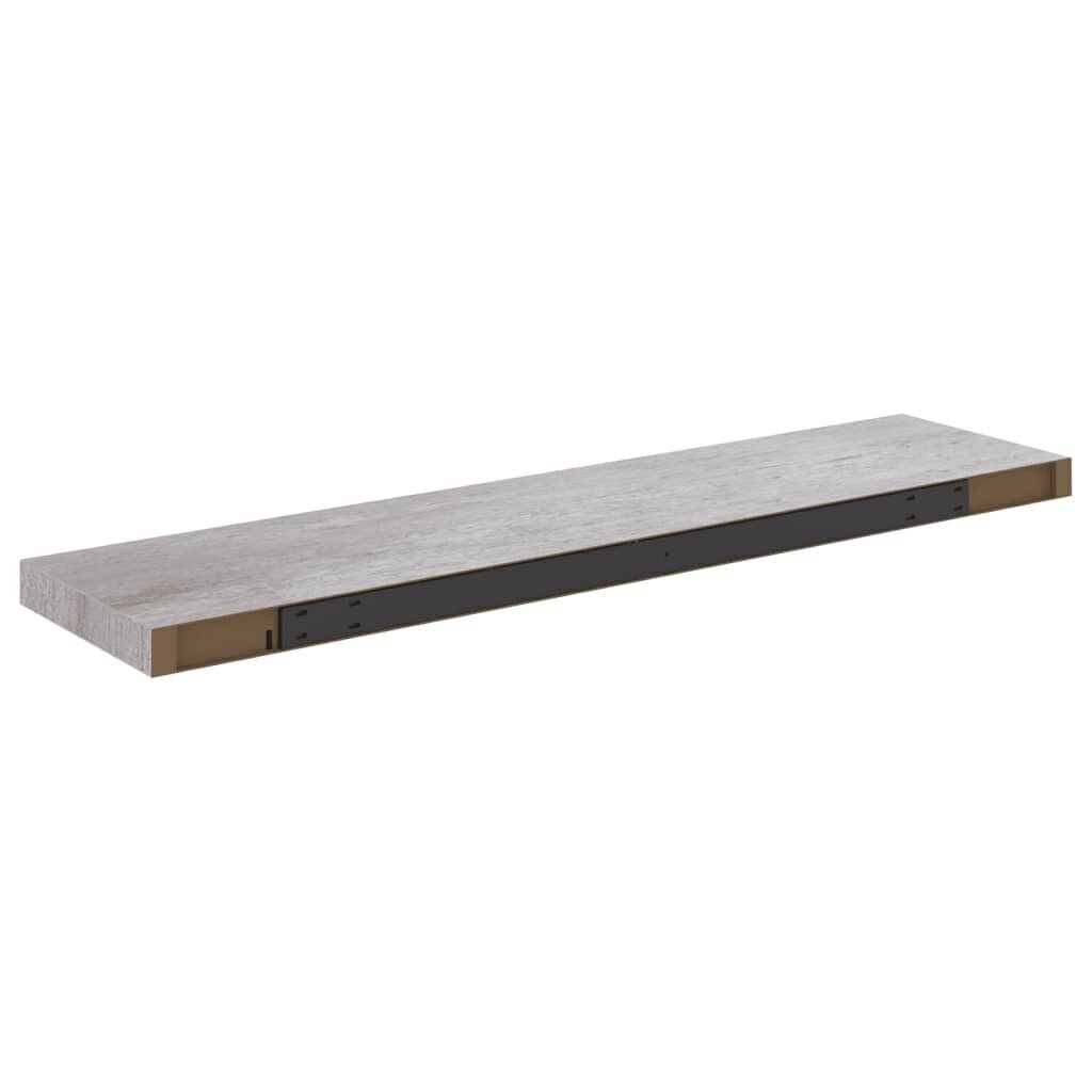 Kelluvat seinähyllyt 2 kpl betoninharmaa 90x23,5x3,8 cm MDF hinta ja tiedot | Hyllyt | hobbyhall.fi