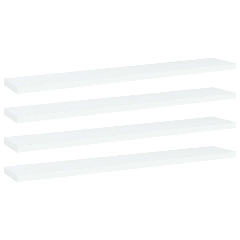 Kirjahyllytasot 4 kpl valkoinen 60x10x1,5 cm lastulevy hinta ja tiedot | Hyllyt | hobbyhall.fi