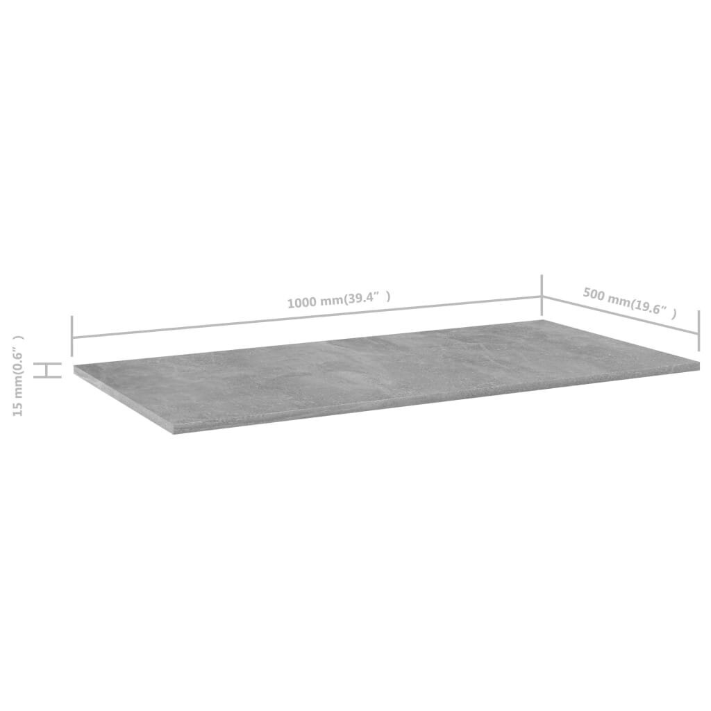 Kirjahyllytasot 4 kpl betoninharmaa 100x50x1,5 cm lastulevy hinta ja tiedot | Hyllyt | hobbyhall.fi