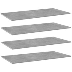 Kirjahyllytasot 4 kpl betoninharmaa 100x50x1,5 cm lastulevy hinta ja tiedot | Hyllyt | hobbyhall.fi