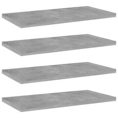 Kirjahyllytasot 4 kpl betoninharmaa 40x20x1,5 cm lastulevy hinta ja tiedot | Hyllyt | hobbyhall.fi