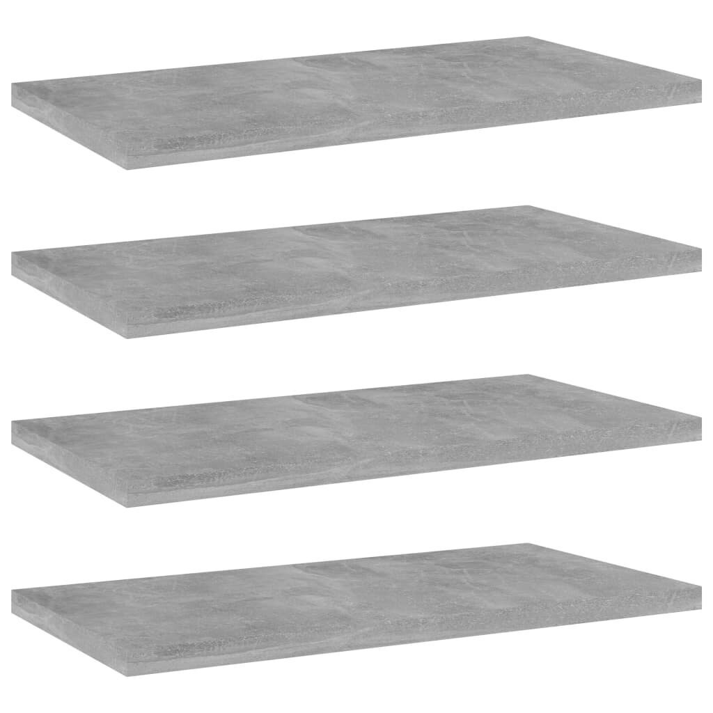 Kirjahyllytasot 4 kpl betoninharmaa 40x20x1,5 cm lastulevy hinta ja tiedot | Hyllyt | hobbyhall.fi