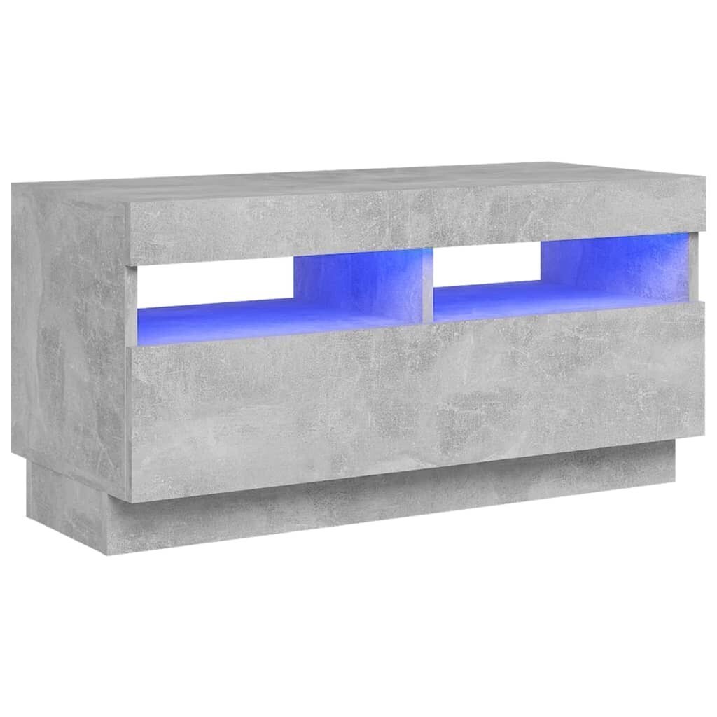 TV-taso LED-valoilla betoninharmaa 80x35x40 cm hinta ja tiedot | TV-tasot | hobbyhall.fi