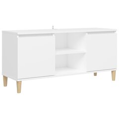 TV-taso täyspuiset jalat valkoinen 103,5x35x50 cm hinta ja tiedot | TV-tasot | hobbyhall.fi