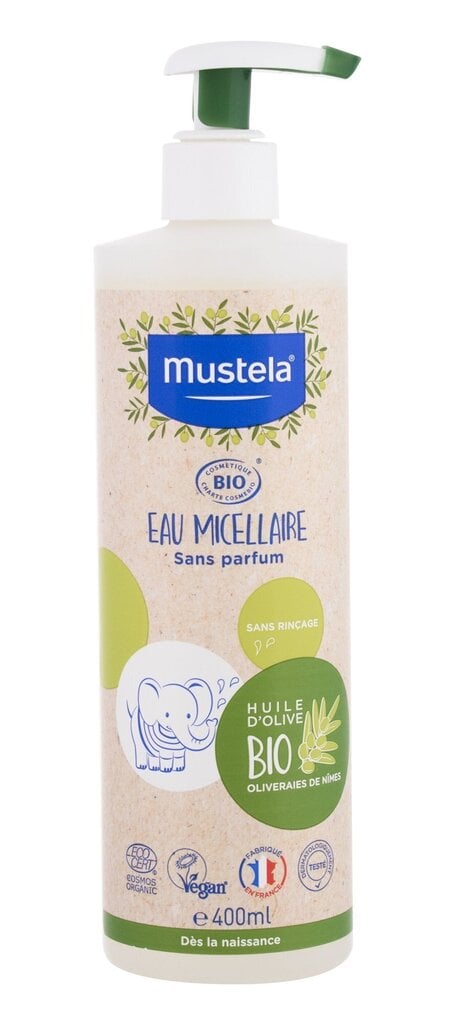 Mustela Bio Micellar Water misellivesi lapsille 400 ml hinta ja tiedot | Lasten ja äitiysajan kosmetiikka | hobbyhall.fi