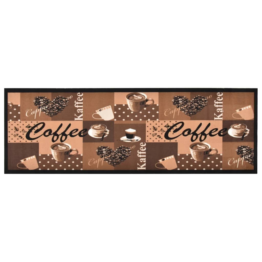 Keittiön pestävä lattiamatto Coffee ruskea 60x180 cm hinta ja tiedot | Isot matot | hobbyhall.fi