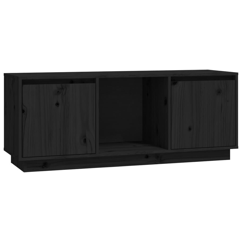 TV-taso musta 110,5x35x44 cm täysi mänty hinta ja tiedot | TV-tasot | hobbyhall.fi