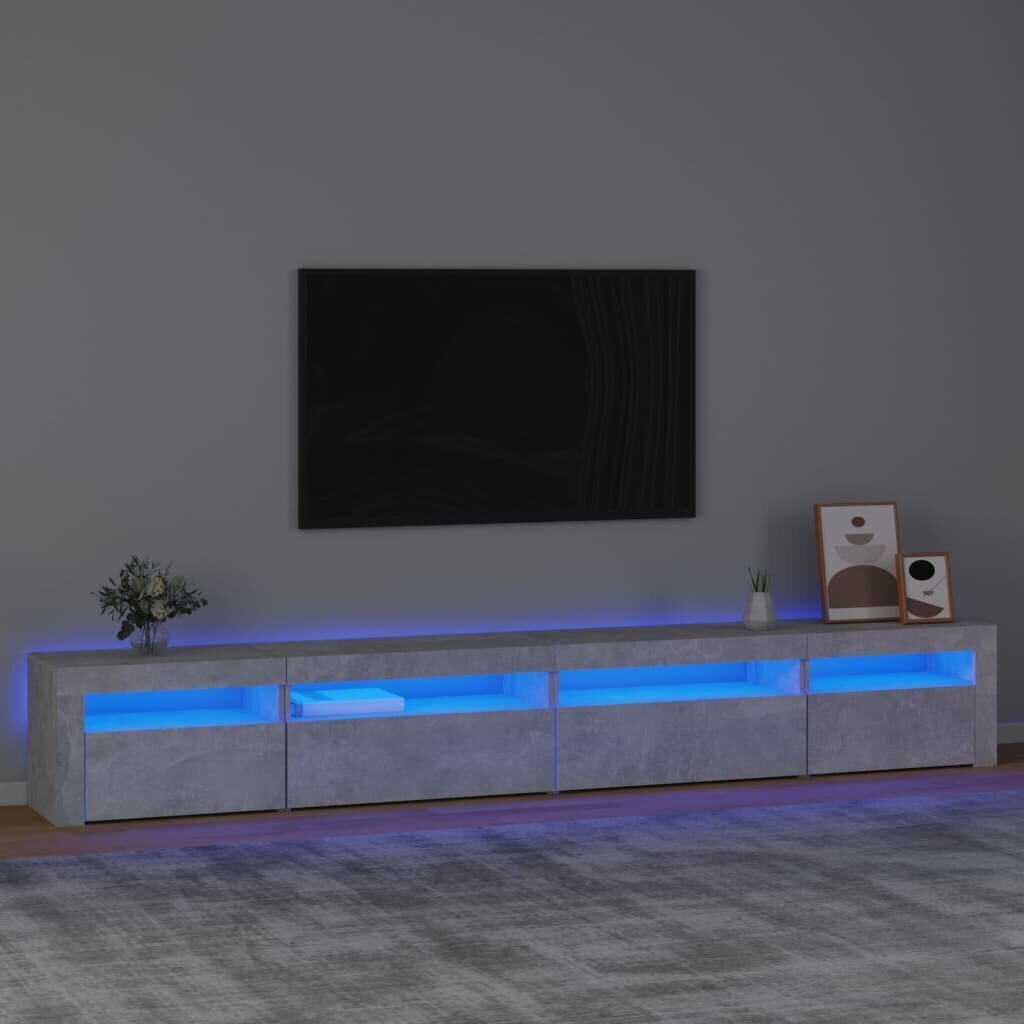 TV-taso LED-valoilla betoninharmaa 270x35x40 cm hinta ja tiedot | TV-tasot | hobbyhall.fi