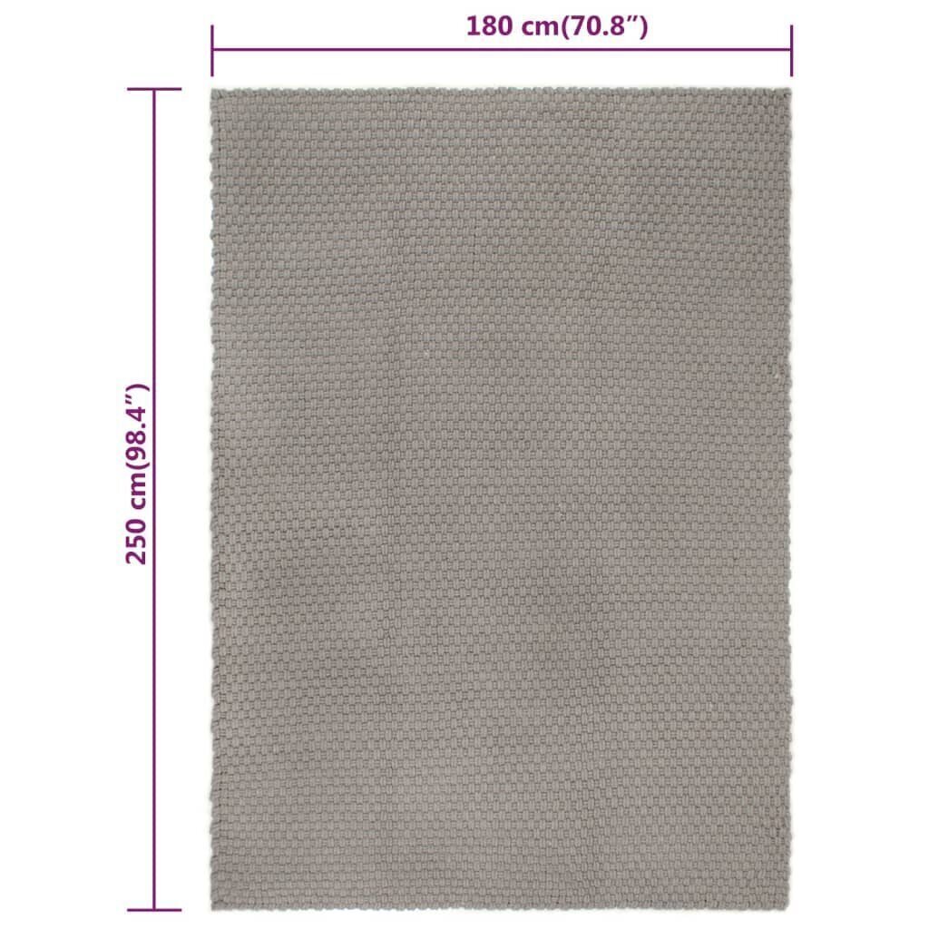 Matto suorakaide harmaa 180x250 cm puuvilla hinta ja tiedot | Isot matot | hobbyhall.fi