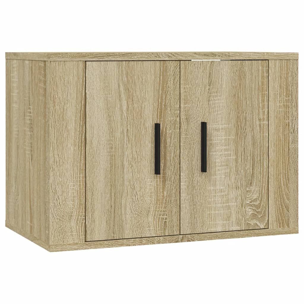 Seinäkiinnitettävät TV-tasot 3 kpl Sonoma-tammi 57x34,5x40 cm hinta ja tiedot | TV-tasot | hobbyhall.fi