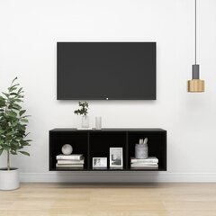 Seinäkiinnitettävä TV-taso korkeak. musta 37x37x107cm lastulevy hinta ja tiedot | TV-tasot | hobbyhall.fi