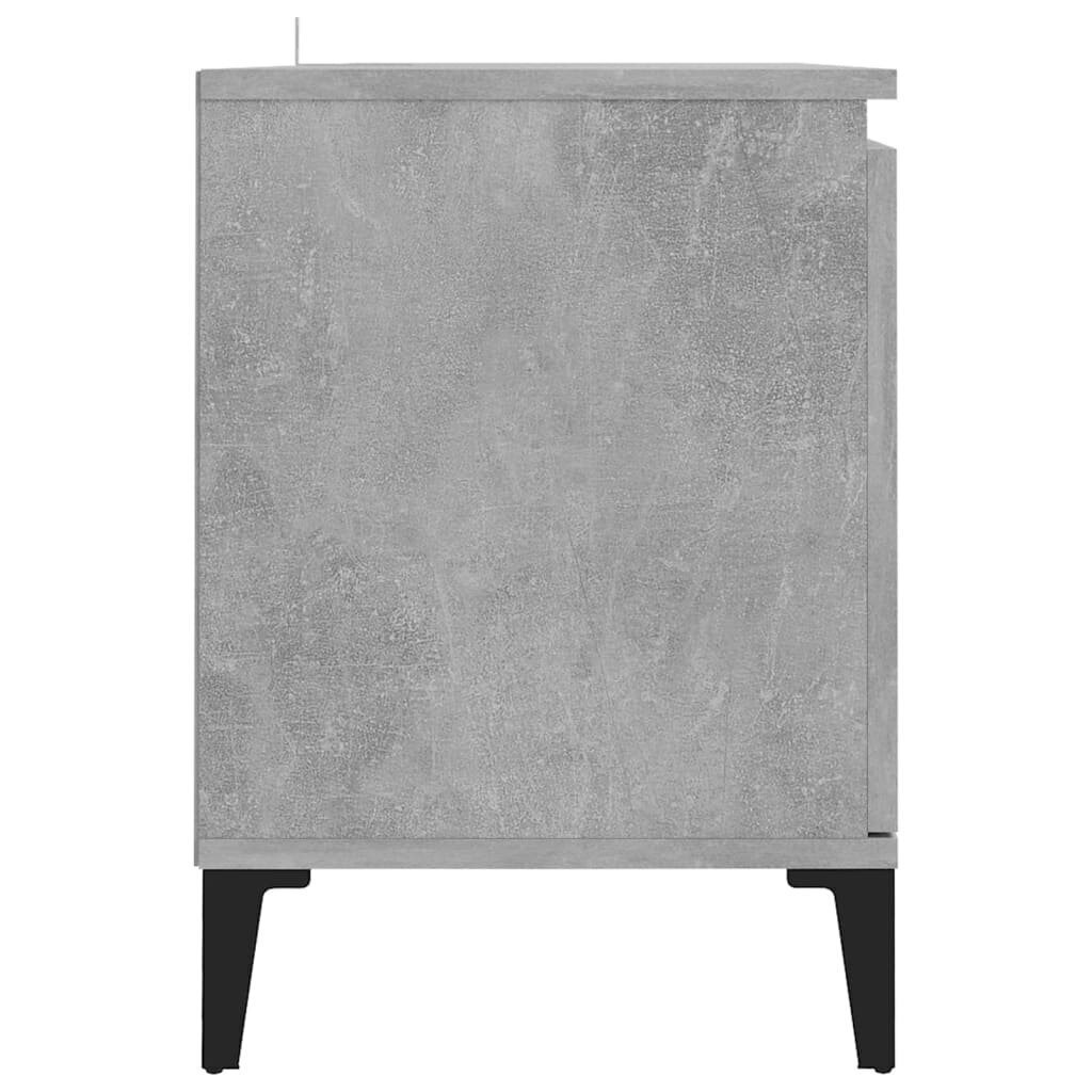 TV-taso metallijaloilla betoninharmaa 103,5x35x50 cm hinta ja tiedot | TV-tasot | hobbyhall.fi