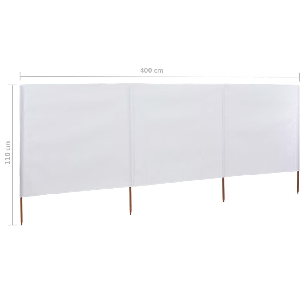 Tuulensuojakangas 3 paneelilla 400x80 cm hiekan valkoinen hinta ja tiedot | Aurinkovarjot ja markiisit | hobbyhall.fi