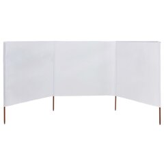 Tuulensuojakangas 3 paneelilla 400x80 cm hiekan valkoinen hinta ja tiedot | Aurinkovarjot ja markiisit | hobbyhall.fi