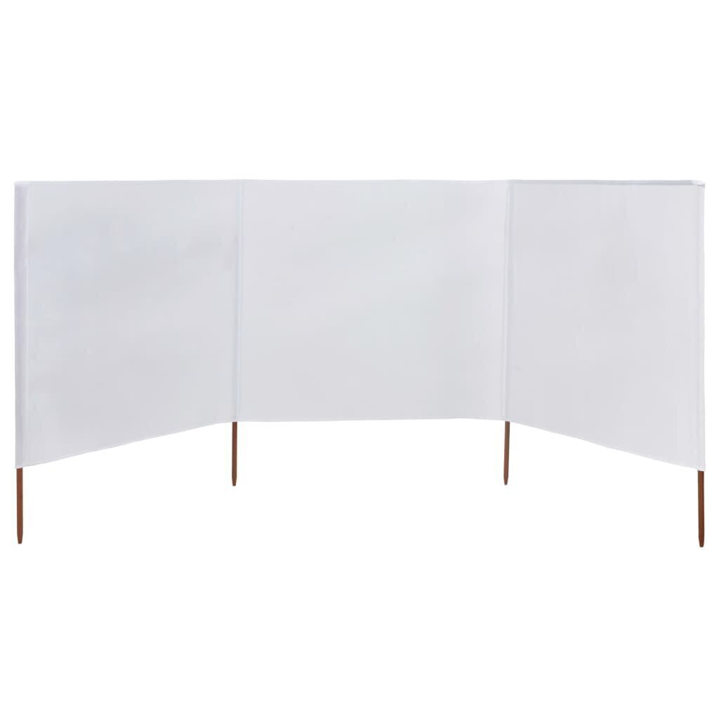 Tuulensuojakangas 3 paneelilla 400x80 cm hiekan valkoinen hinta ja tiedot | Aurinkovarjot ja markiisit | hobbyhall.fi