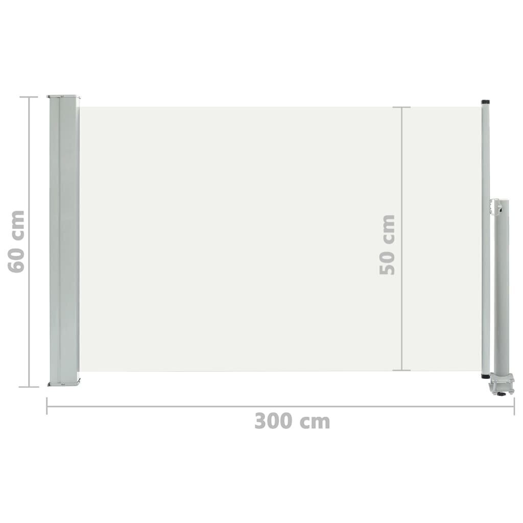 Sisäänvedettävä terassin sivumarkiisi 60x300 cm kerma hinta ja tiedot | Aurinkovarjot ja markiisit | hobbyhall.fi