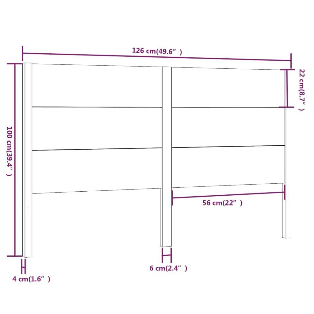 Sängynpääty 126x4x100 cm täysi mänty hinta ja tiedot | Sängyt | hobbyhall.fi