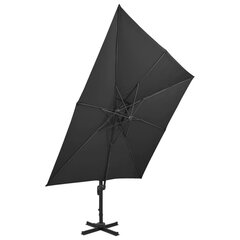 Riippuva aurinkovarjo tuplakatolla musta 300x300 cm hinta ja tiedot | Aurinkovarjot ja markiisit | hobbyhall.fi