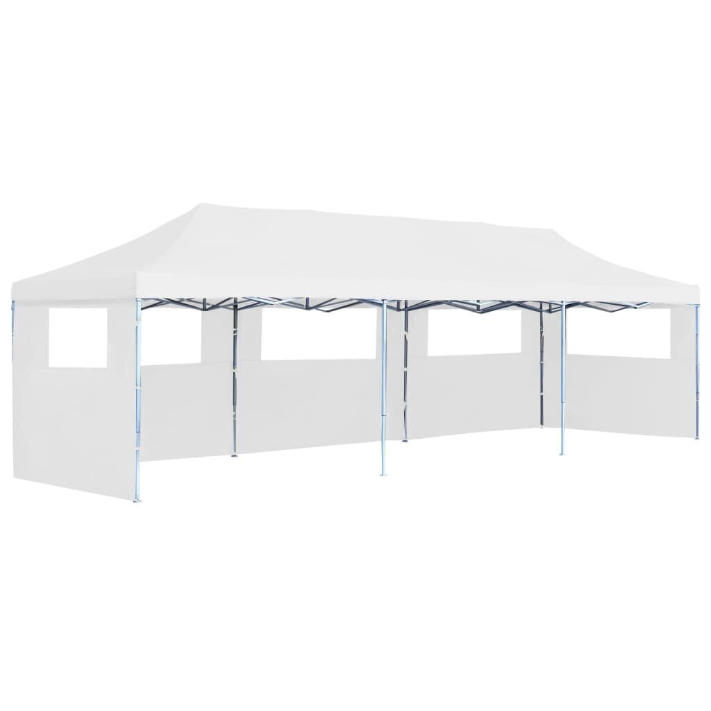 Kokoontaitettava pop-up juhlateltta 5 sivuseinää 3x9m valkoinen hinta ja tiedot | Puutarhapaviljongit | hobbyhall.fi