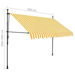 Sisäänkelattava markiisi LED-valoilla 300 cm valkoinen/oranssi hinta ja tiedot | Aurinkovarjot ja markiisit | hobbyhall.fi