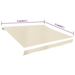 Markiisikangas kerma 500x300 cm hinta ja tiedot | Aurinkovarjot ja markiisit | hobbyhall.fi