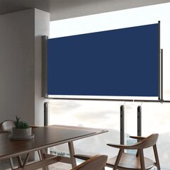 Sisäänvedettävä terassin sivumarkiisi 80x300 cm sininen hinta ja tiedot | Aurinkovarjot ja markiisit | hobbyhall.fi