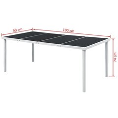 Puutarhapöytä 190x90x74 cm musta teräs hinta ja tiedot | Puutarhapöydät | hobbyhall.fi