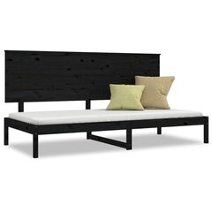 Sohvasänky musta 90x200 cm täysi mänty hinta ja tiedot | Sängyt | hobbyhall.fi