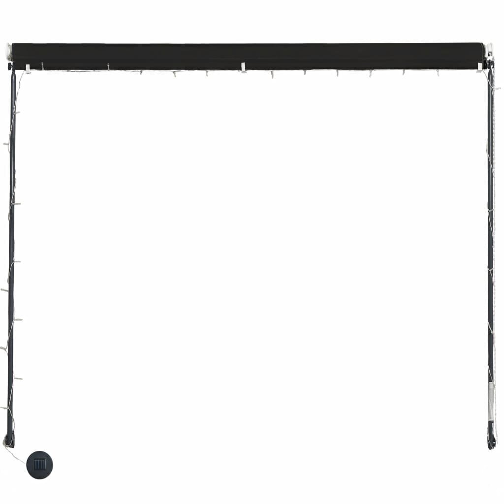 Sisäänkelattava markiisi LEDillä 300x150 cm antrasiitti hinta ja tiedot | Aurinkovarjot ja markiisit | hobbyhall.fi