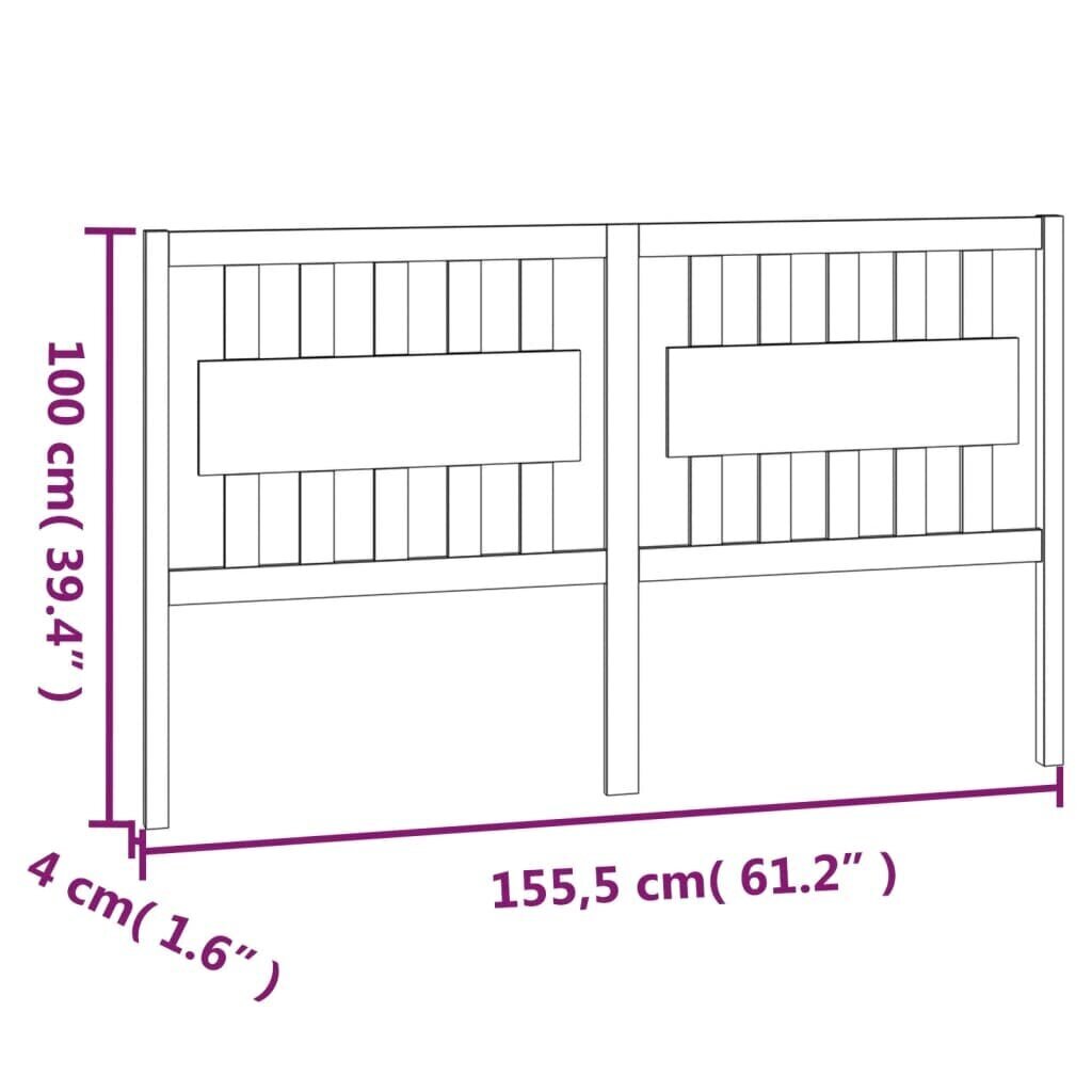 Sängynpääty 155,5x4x100 cm täysi mänty hinta ja tiedot | Sängyt | hobbyhall.fi