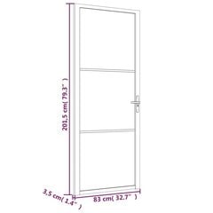 Sisäovi 83x201,5 cm valkoinen ESG-lasi ja alumiini hinta ja tiedot | Sisäovet | hobbyhall.fi