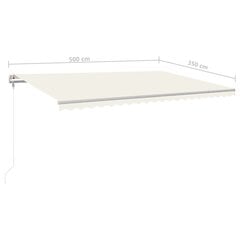 Sisäänkelattava markiisi LED/tuulisensori 500x350cm kerma hinta ja tiedot | Aurinkovarjot ja markiisit | hobbyhall.fi