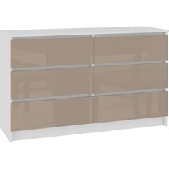 NORE K140, 6 laatikon lipasto, valkoisen/punaisen värinen hinta ja tiedot | Lipastot | hobbyhall.fi