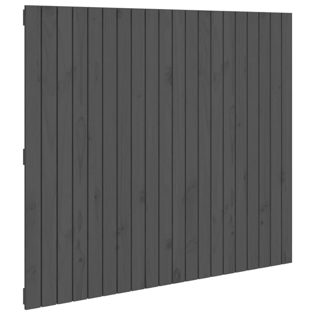 Sängynpääty seinälle harmaa 127,5x3x110 cm täysi mänty hinta ja tiedot | Sängyt | hobbyhall.fi