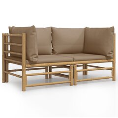 Kulmasohvan osat tyynyillä, 2 kpl, bambua hinta ja tiedot | Puutarhatuolit | hobbyhall.fi
