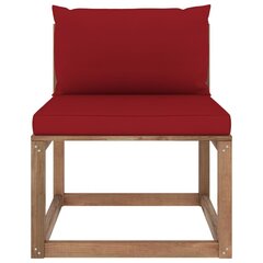 Puutarhasohvan keskiosa lavoista punaisilla tyynyillä, ruskea hinta ja tiedot | Puutarhatuolit | hobbyhall.fi