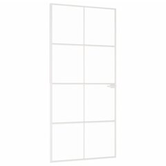 Sisäovi valkoinen 93x201,5 cm karkaistu lasi ja alumiini ohut hinta ja tiedot | Sisäovet | hobbyhall.fi