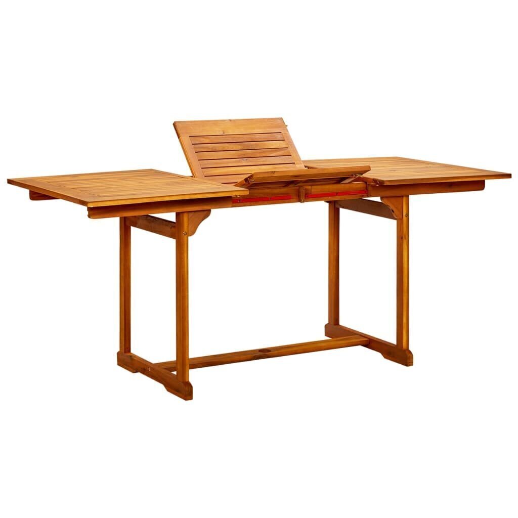 Puutarharuokapöytä (120-170)x80x75 cm täysi akaasiapuu hinta ja tiedot | Puutarhapöydät | hobbyhall.fi