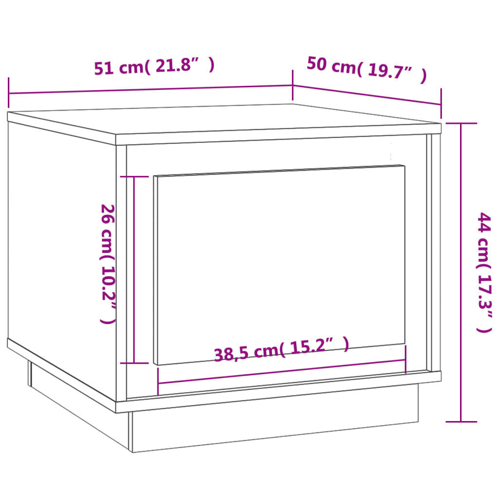 Sohvapöytä betoninharmaa 51x50x44 cm tekninen puu hinta ja tiedot | Sohvapöydät | hobbyhall.fi