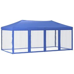 Kokoontaittuva juhlateltta sivuseinillä sininen 3x6 m hinta ja tiedot | Puutarhapaviljongit | hobbyhall.fi