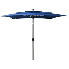 3-tasoinen Aurinkovarjo alumiinitanko sininen 2,5x2,5 m hinta ja tiedot | Aurinkovarjot ja markiisit | hobbyhall.fi