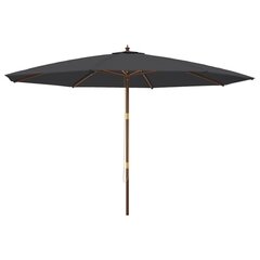 Puutarhan aurinkovarjo puutolppa musta 400x273 cm hinta ja tiedot | Aurinkovarjot ja markiisit | hobbyhall.fi