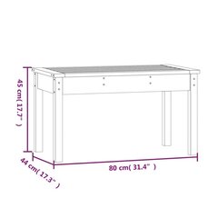 Puutarhapenkki musta 80x44x45 cm täysi mänty hinta ja tiedot | Puutarhapenkit | hobbyhall.fi