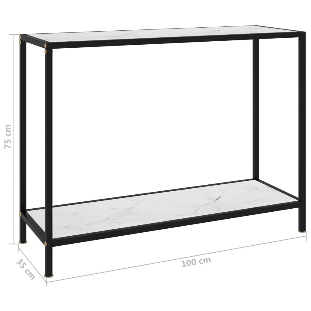 Konsolipöytä valkoinen 100x35x75 cm karkaistu lasi hinta ja tiedot | Sivupöydät | hobbyhall.fi