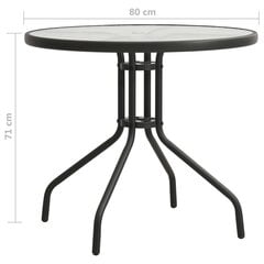 Bistropöytä antrasiitti Ø80x71 cm teräs hinta ja tiedot | Puutarhapöydät | hobbyhall.fi